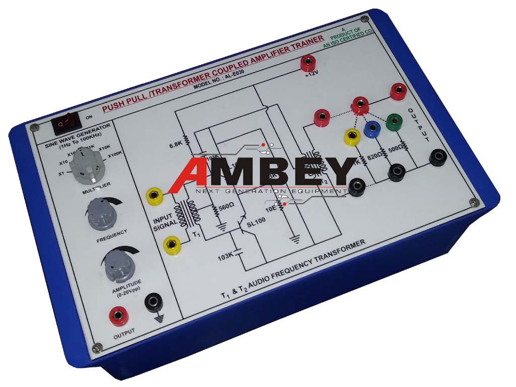 AL-E038A TRANSFORMER COUPLED (PUSH PULL) AMPLIFIER TRAINER WITH SINE WAVE GENERATOR 0-100KHz