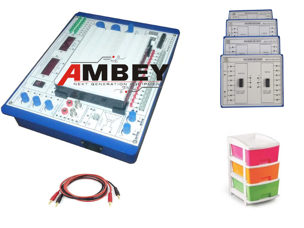AL-E048A ANALOG & DIGITAL BREAD BOARD TRAINER WITH PLUG IN MODULES