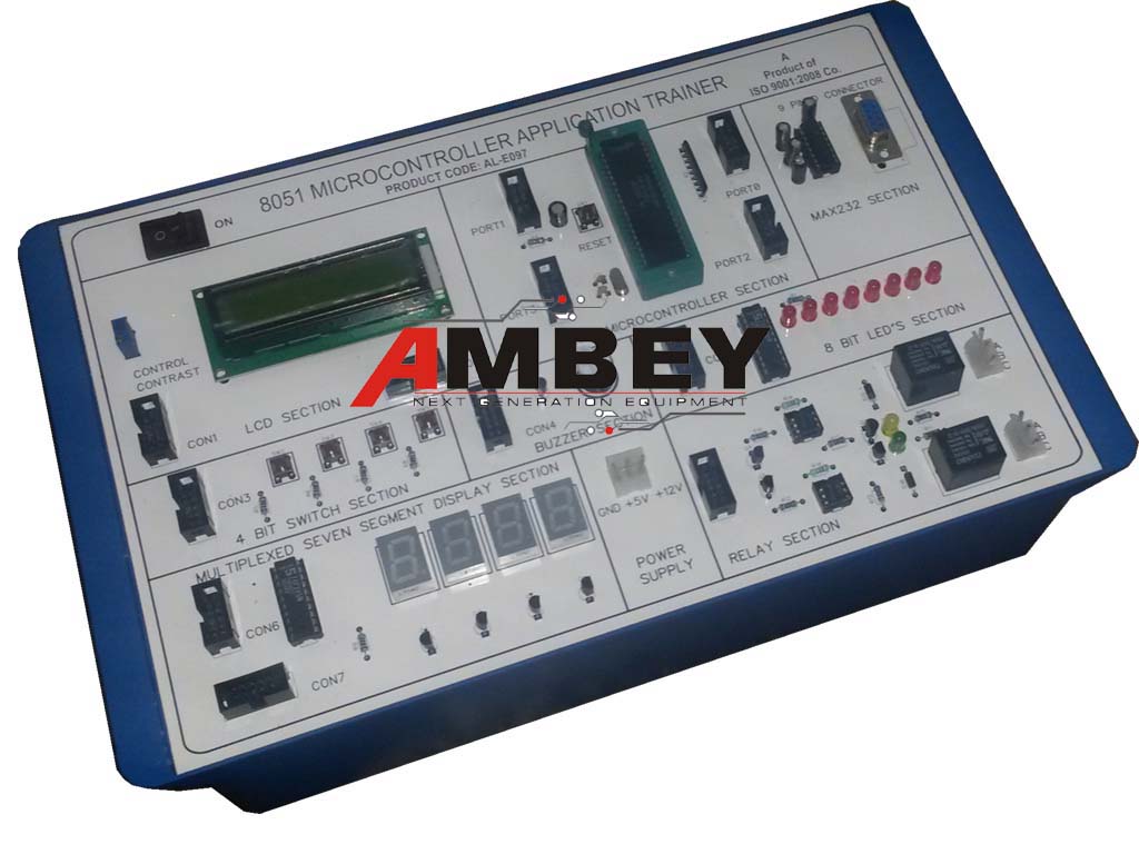 AL-E097A 8051 MICROCONTROLLER TRAINER (EITH 6NOS. ONBOARD APPLICATIONS)