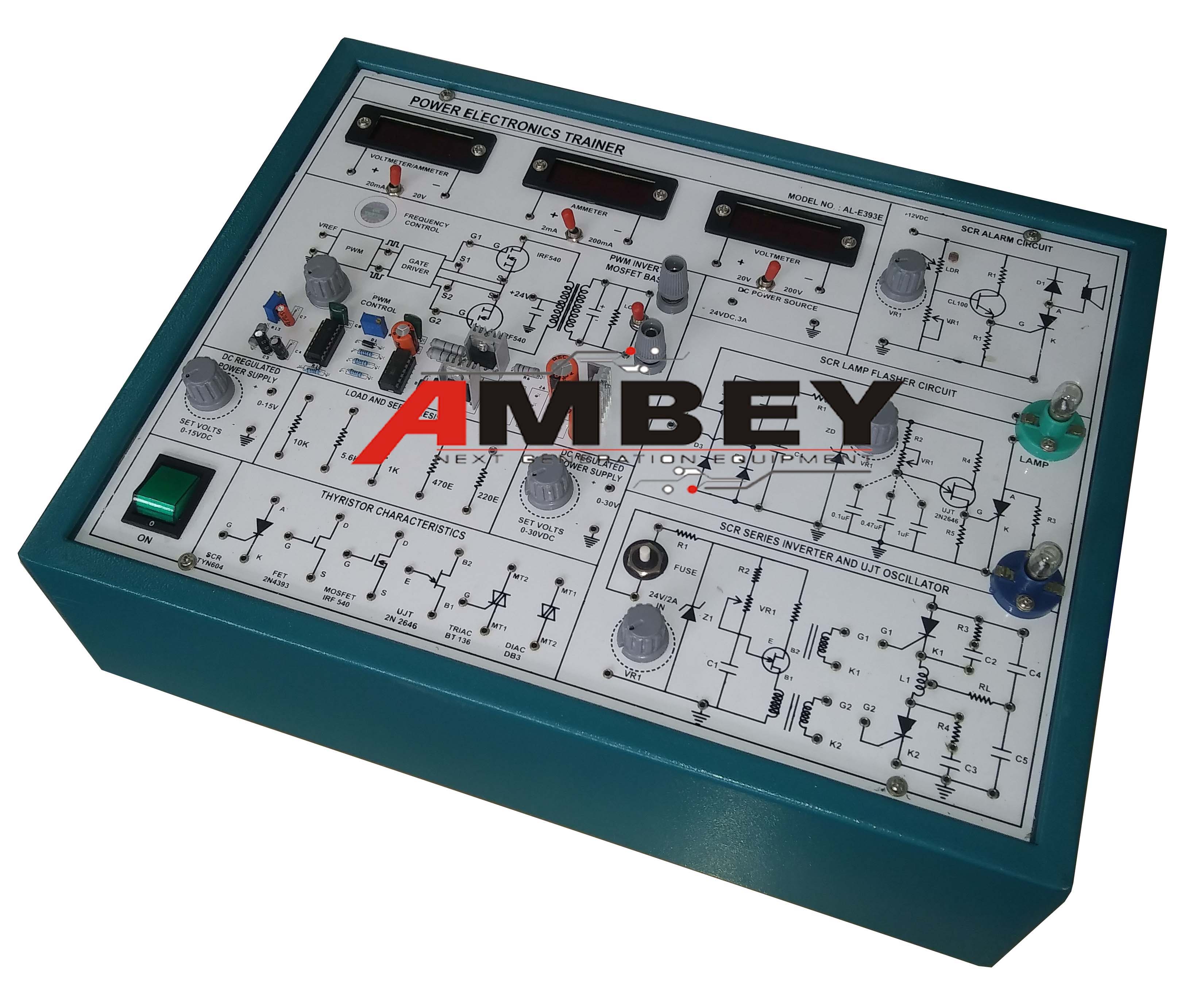 AL-E393E POWER ELECTRONICS TRAINER (WITH 6 ON BOARD APPLICATIONS)