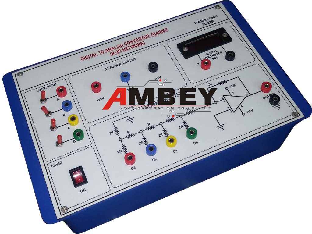 AL-E250 DIGITAL TO ANALOG CONVERTER TRAINER USING R-2R LADDER NETWORK (4BIT)