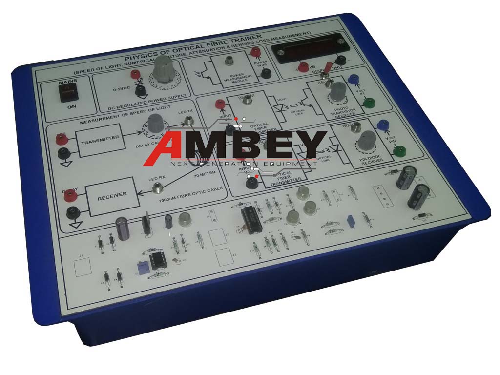 AL-E477A FIBER OPTIC TRAINER (NUMERICAL APERTURE, ATTENUATION LOSS, BENDING LOSS AND SPEED OF LIGHT)
