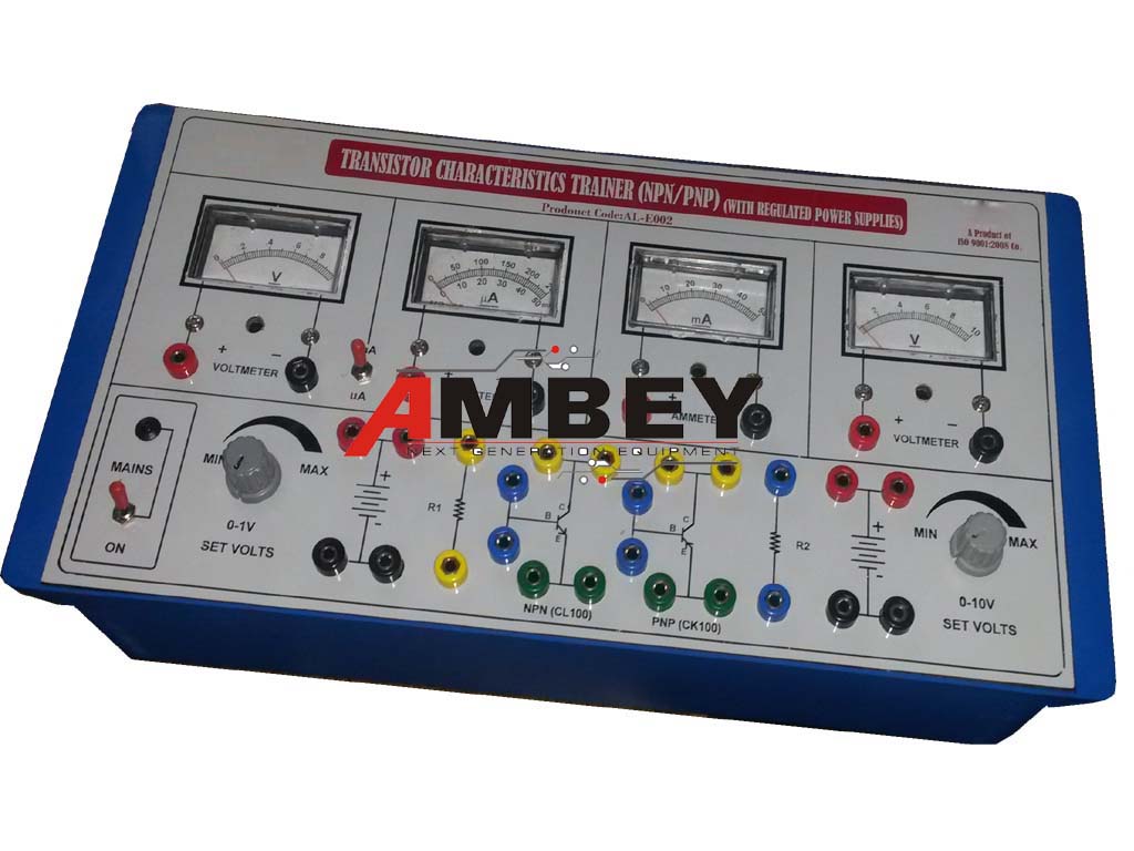AL-E002E TRANSISTOR CHARACTERISTICS APPARATUS (CB AND CE MODE WITH MR-65 METER)
