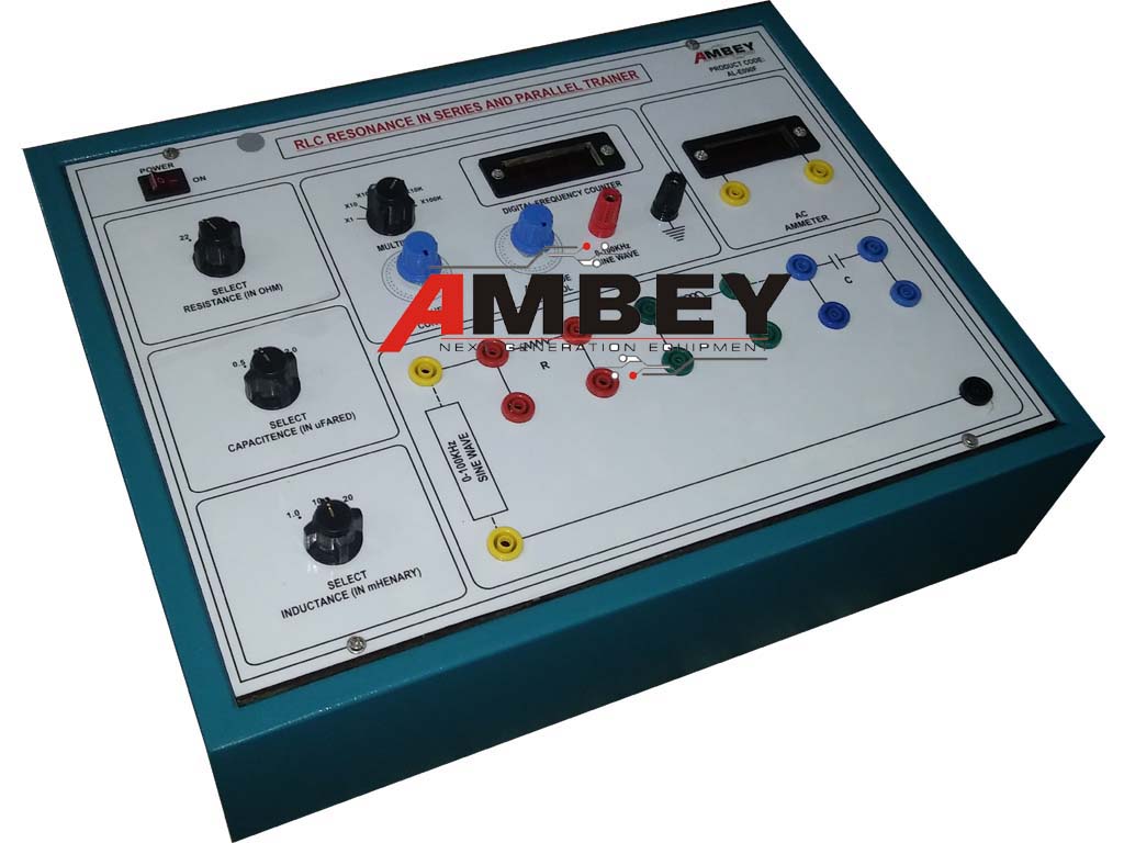 AL-E090C RLC RESONANCE TRAINER (WITH INBUILT FUNCTION GENERATOR WITH FREQUENCY COUNTER AND DIGITAL METERS)