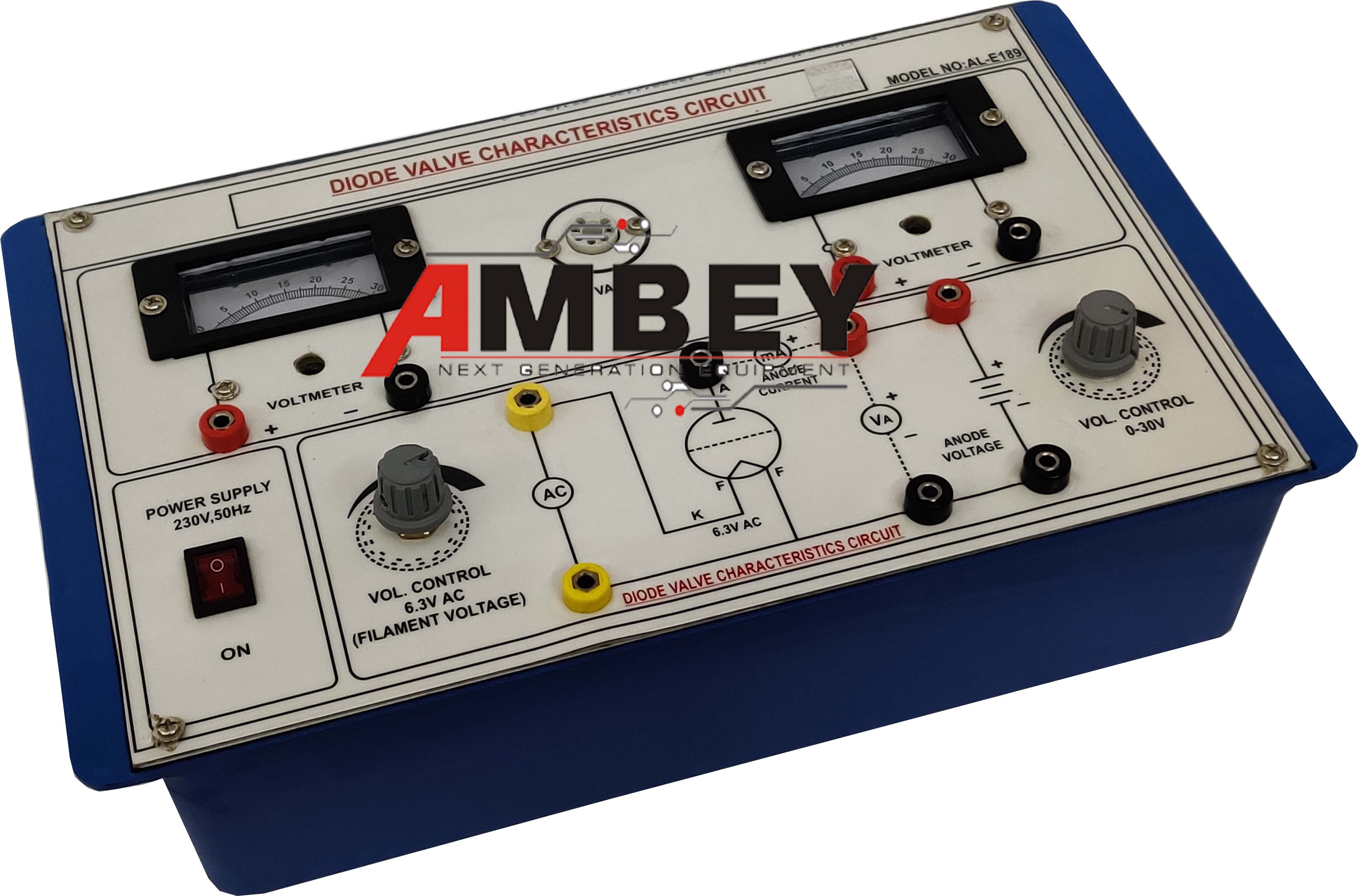 AL-E189A DIODE VALVE CHARACTERISTICS TRAINER (ANALOG METERS)
