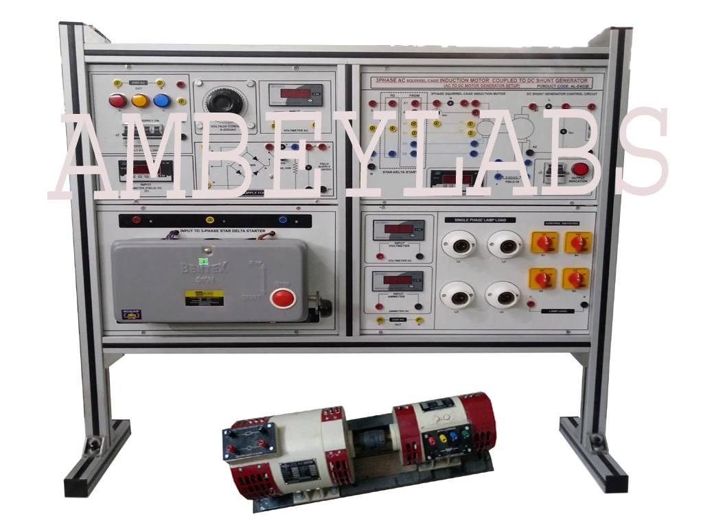 AL-E423B 3PHASE SQUIRREL CAGE INDUCTION MOTOR COUPLED WITH DC SHUNT GENERATOR TRAINER