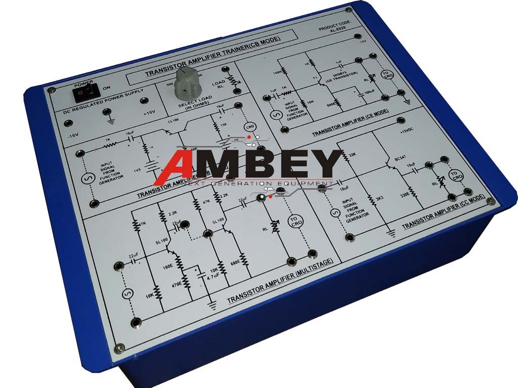 AL-E029 TRANSISTOR AMPLIFIER TRAINER (CC, CB, CE MODE AND MULTISTAGE)
