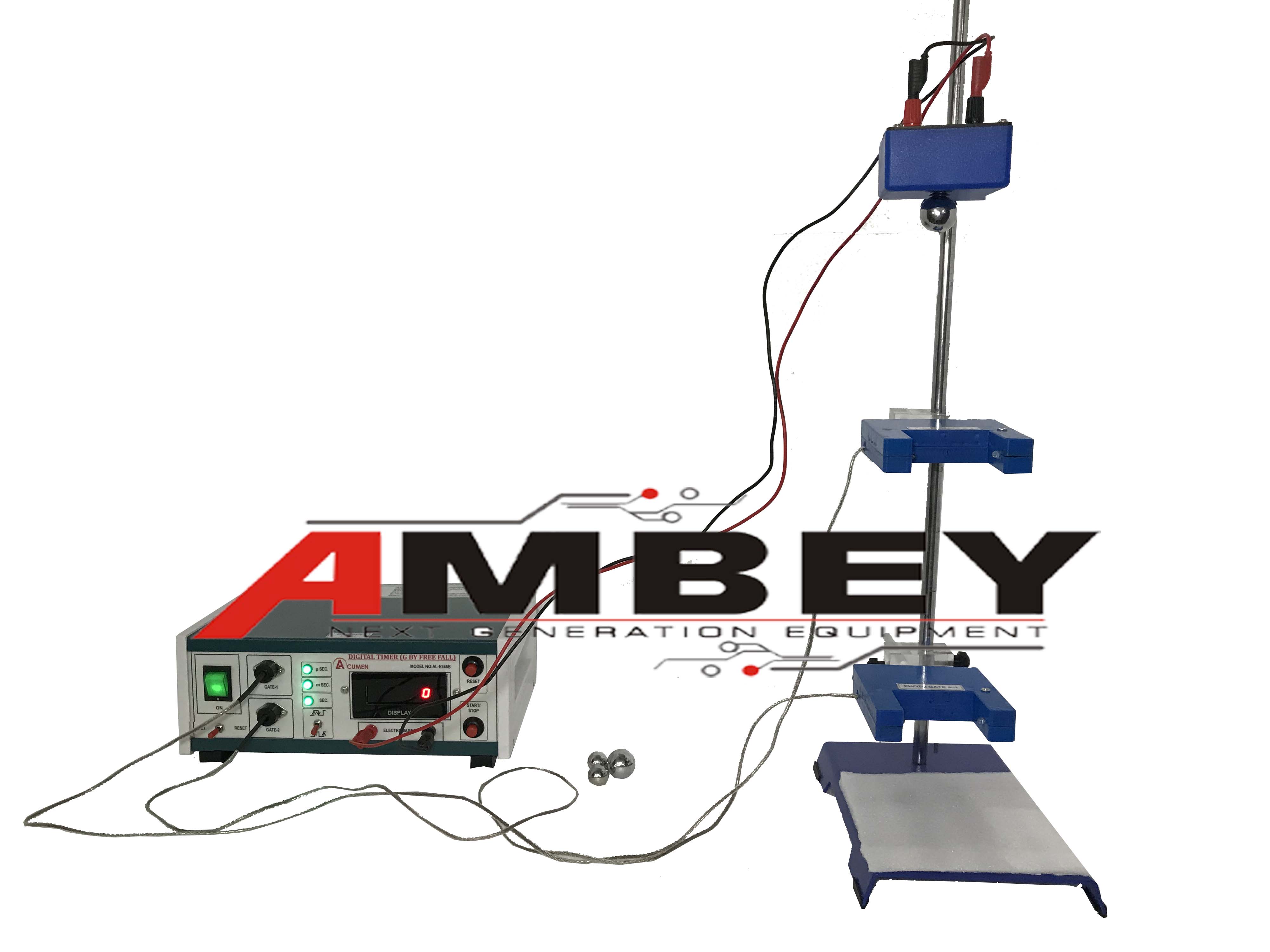 AL-E246 FOR THE MEASUREMENT OF THE TIME OF FALL OF A STEEL BALL TO DETERMINE THE VALUE OF â€˜Gâ€™ (G BY FREE BALL)